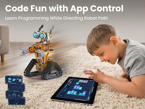 child learning to code with robot - Amazon.com: Sillbird Robot Building Kit with Remote Control ...