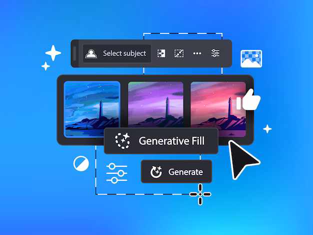 Generative AI interface - Interface buttons of generative ai tool vector illustration ...