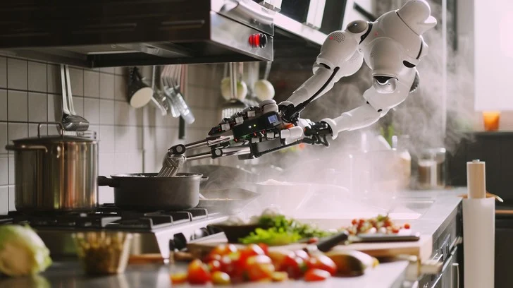 Robot arm cooking in a modern kitchen - Free Robot Chef Cooking Image - Robot, Cooking, Kitchen | Download ...