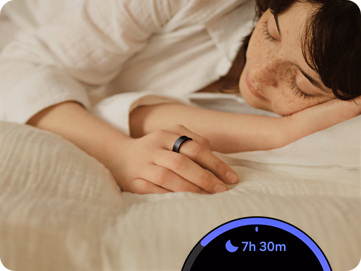 person wearing smart ring checking health app - Introducing Galaxy Ring | Samsung's First Smart Ring | Samsung UK
