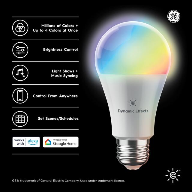 smart bulbs - GE Cync Dynamic Effects A19 Smart LED Light Bulb, Color ...