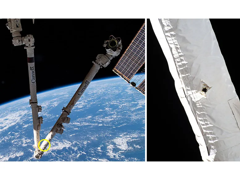 robotic arm in space - Space Junk Hit a Robotic Arm on the International Space Station