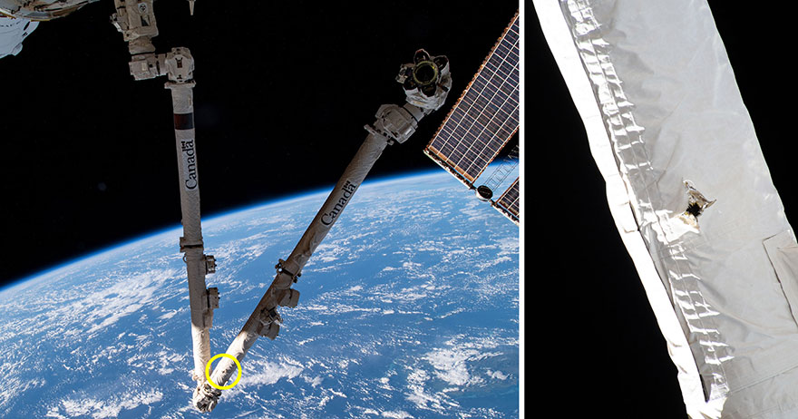 robotic arm in space - Space station robotic arm hit by orbital debris in 'lucky strike ...