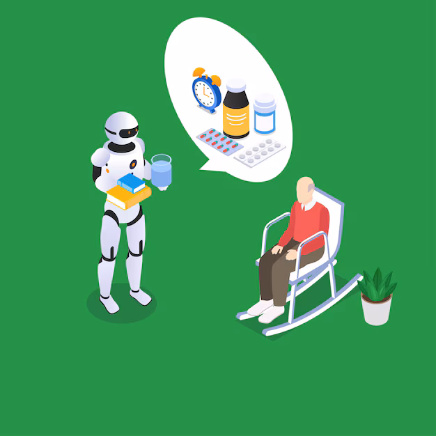 domestic personal robot - Domestic personal robot engineered for elderly people | Premium Vector